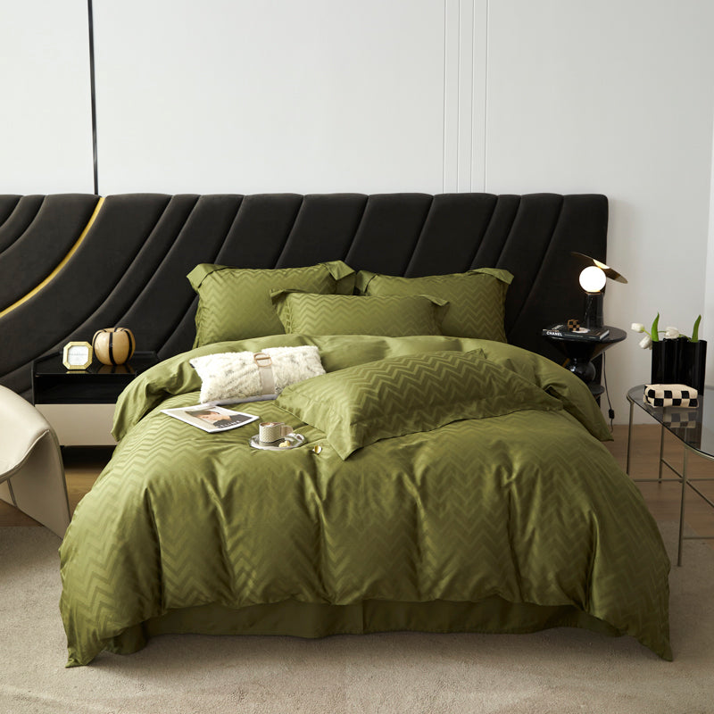 Breathable 100% Cotton Jacquard Fabric for Quilt Covers – color, weave and finish detail