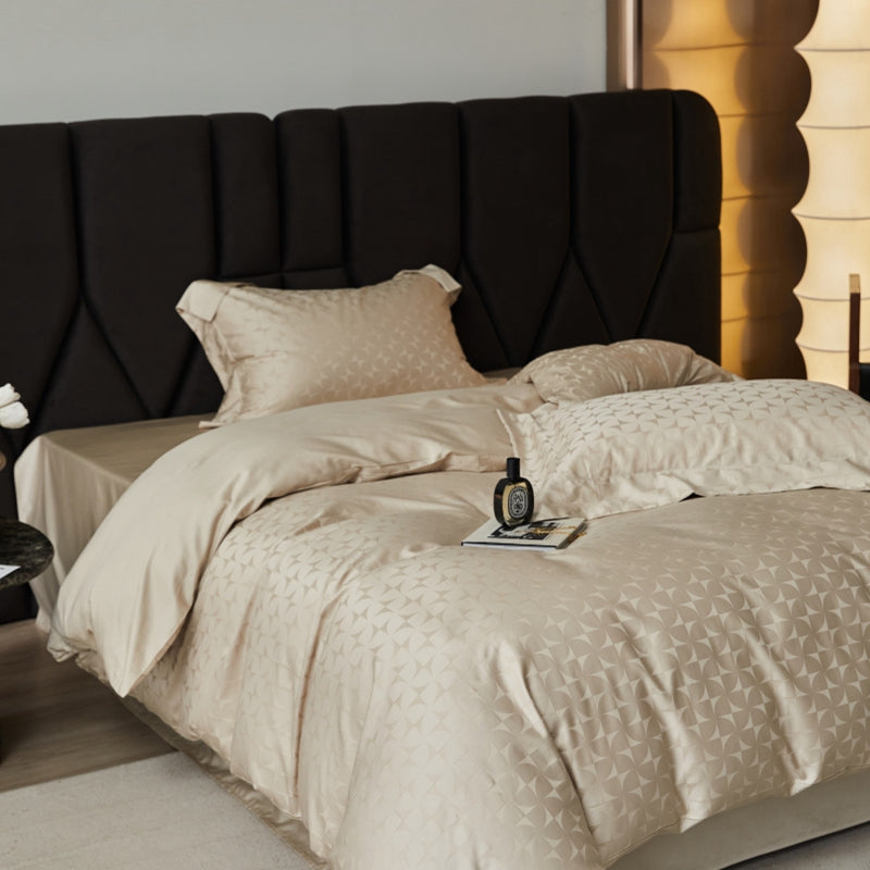 Heavyweight Brushed Cotton Jacquard Fabric for Winter Bedding – color, weave and finish detail