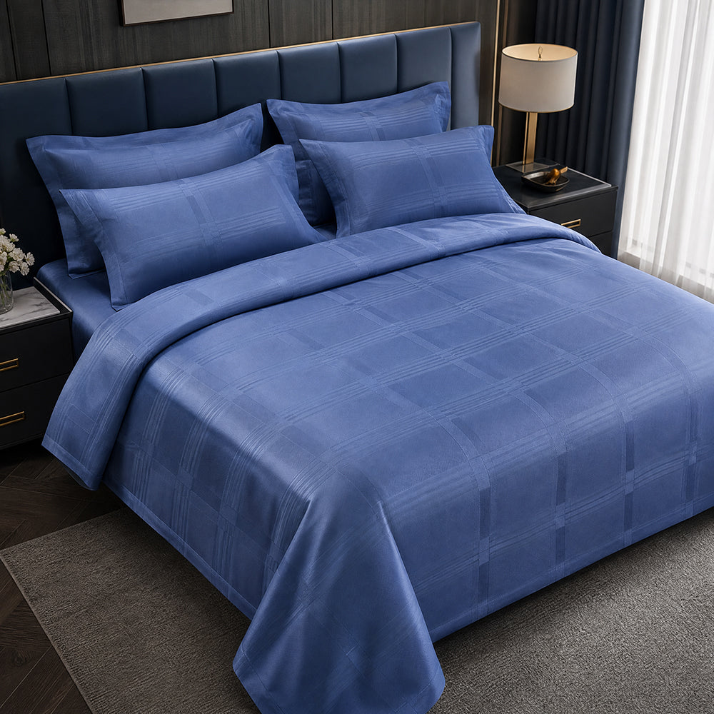 Geometric Cotton Jacquard Fabric for Modern Bedspreads – color, weave and finish detail