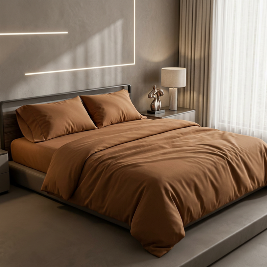 Washed Microfiber Solid Dyed Fabric for Loungewear and Duvet Covers – solid color and fabric surface detail