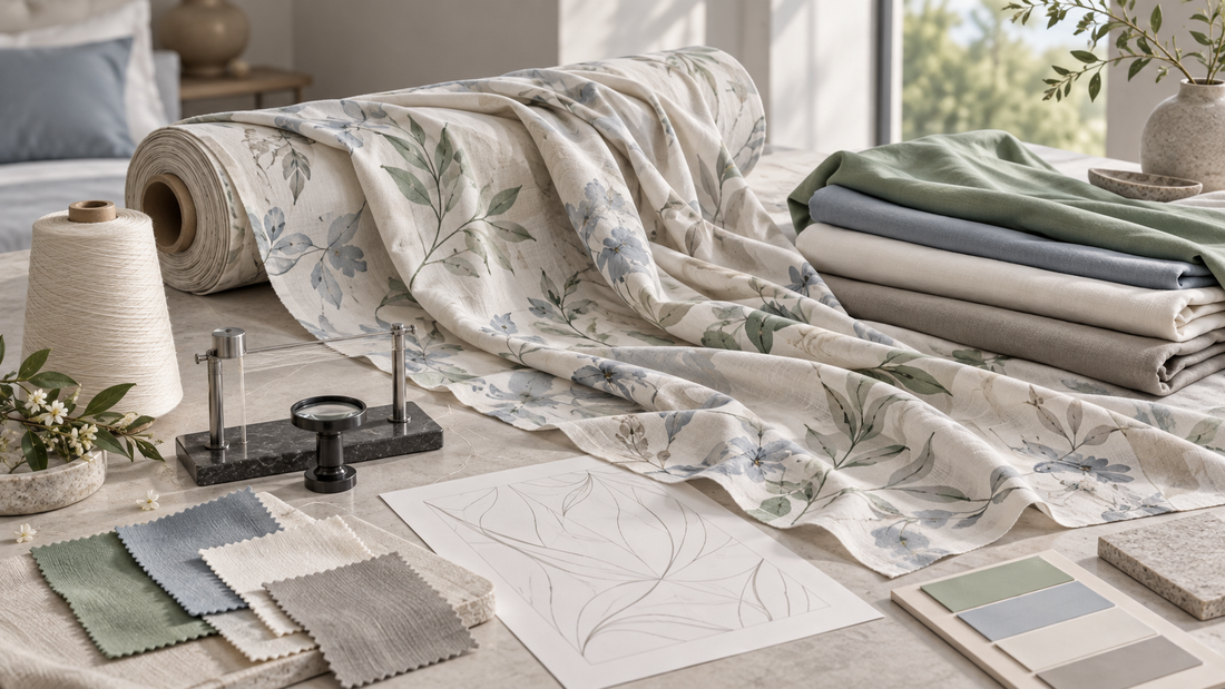 Fine modal fabric with yarn-count and custom-print approval materials