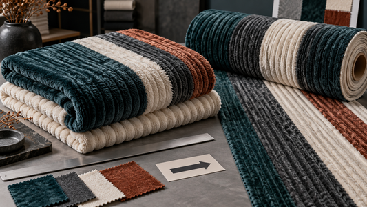 Three-dimensional striped drop-needle polyester flannel for blanket sourcing