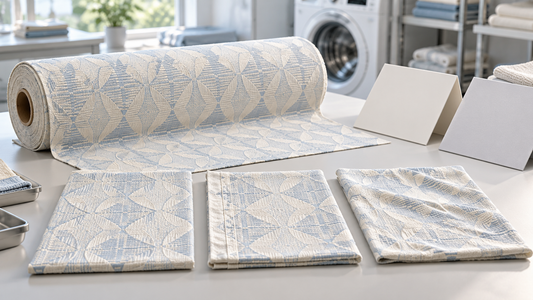 Cotton jacquard prepared for smoothness and appearance inspection after laundering