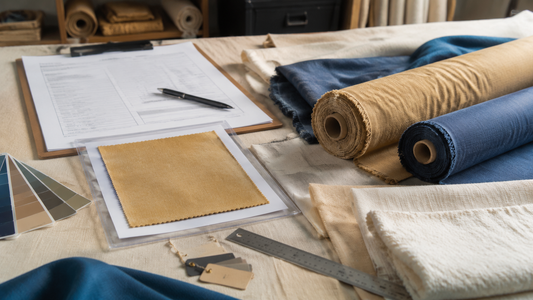 Approved fabric sample and bulk production rolls for textile change control