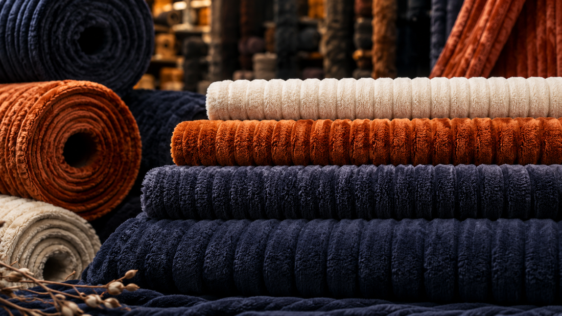 Grooved polyester flannel fabric in different weights for winter bedding