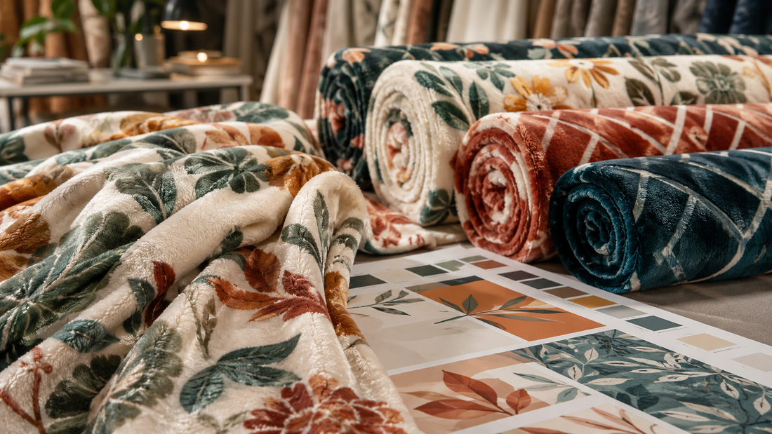 Custom printed coral velvet fabric for blankets and winter home textiles
