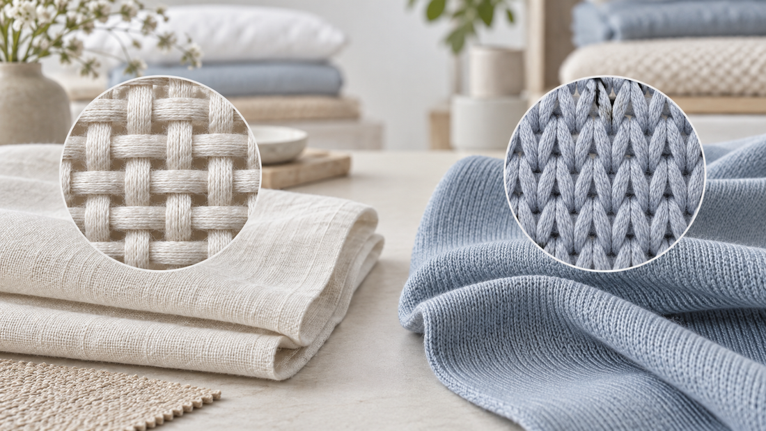 Woven and knitted fabric structures compared for bedding selection