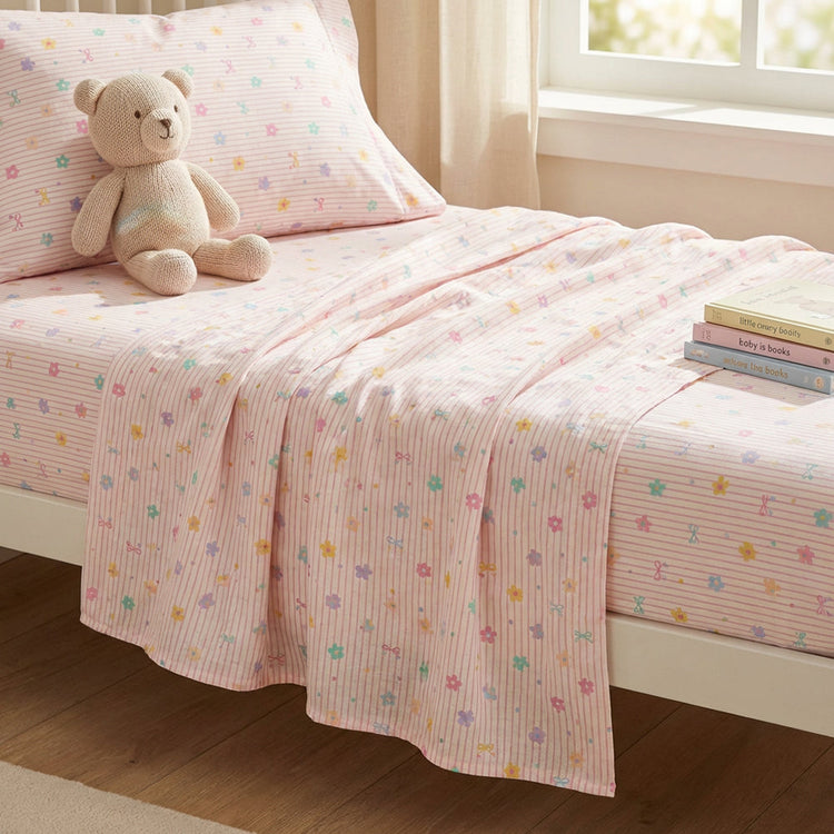 Cotton printed fabric collection with colorful cartoon pattern