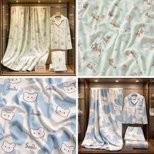 Breathable Pure Cotton Muslin Cartoon Sheet Fabric: Natural Crinkle Texture for Sensitive Skin Bedding