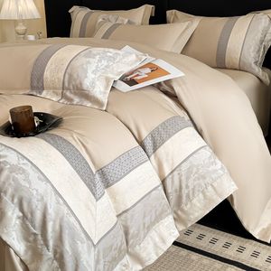 Eco Sustainable Egyptian Cotton Organic Satin Jacquard Textile Fabric for Bedsheet Pillowcase