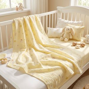 Healthy 100% Cotton Muslin Fabric in Cute Print for Baby Using