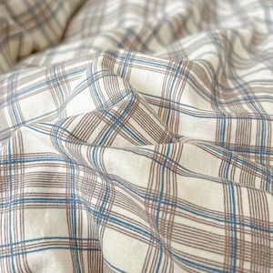 Vibrant Plaid Pattern Stylish Visual Effect Lightweight Airy Comfortable Printed Cotton Fabric