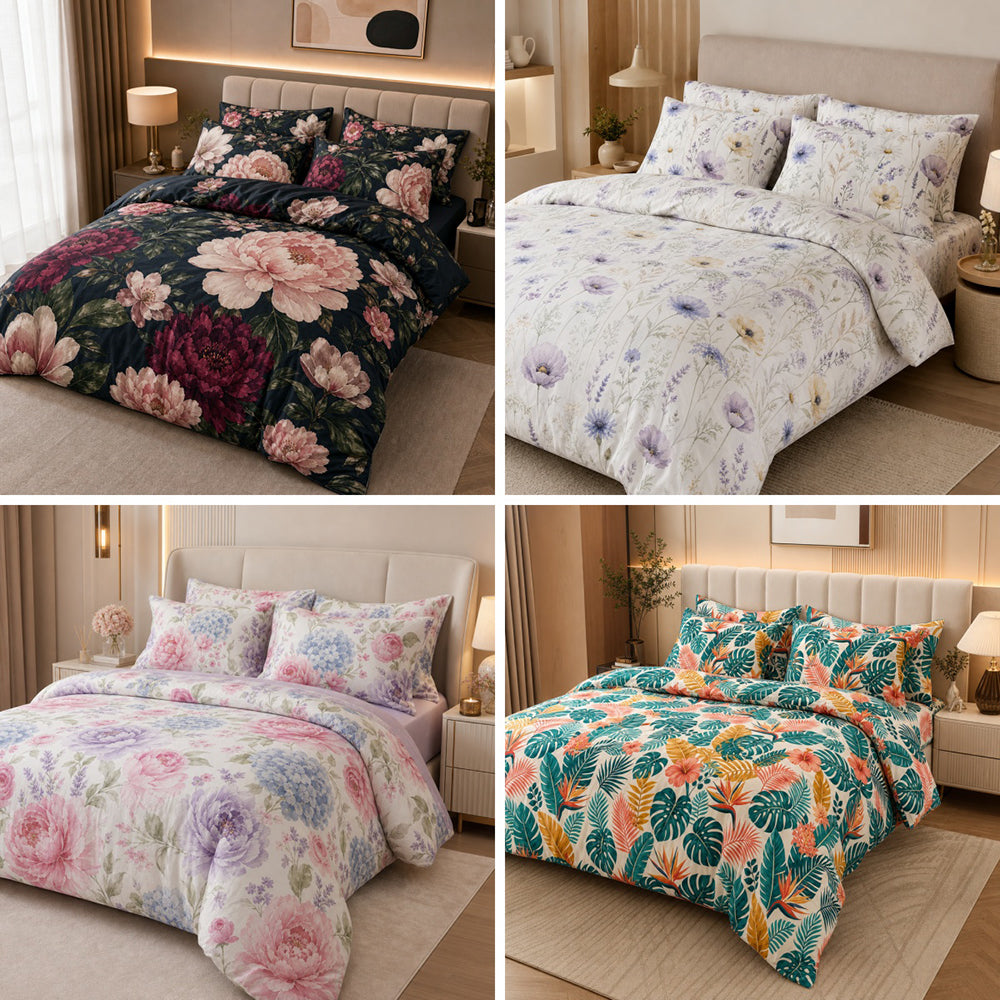 Tiny Floral Cotton Bedding Fabric – fabric texture detail