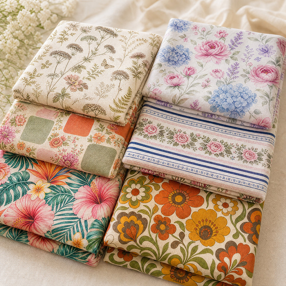 Tiny Floral Cotton Bedding Fabric – print pattern detail