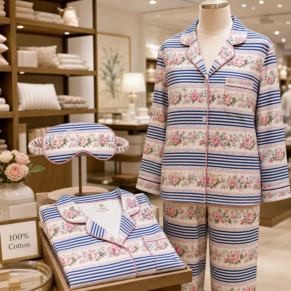 Tiny Floral Cotton Bedding Fabric – additional product view