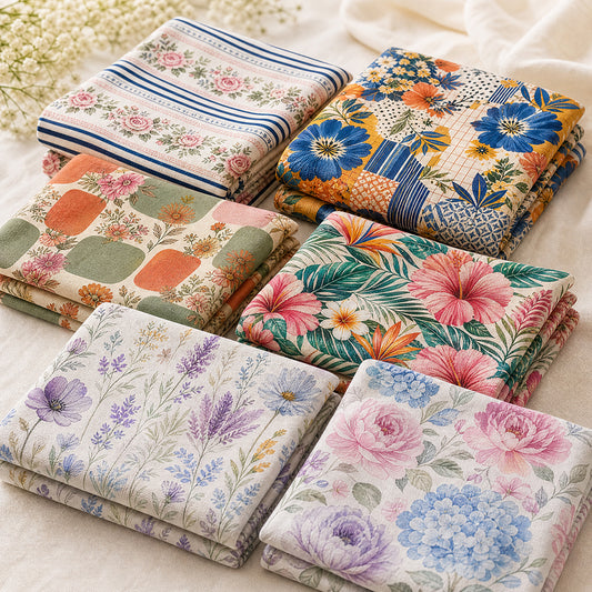 Cotton Floral Duvet Cover Fabric