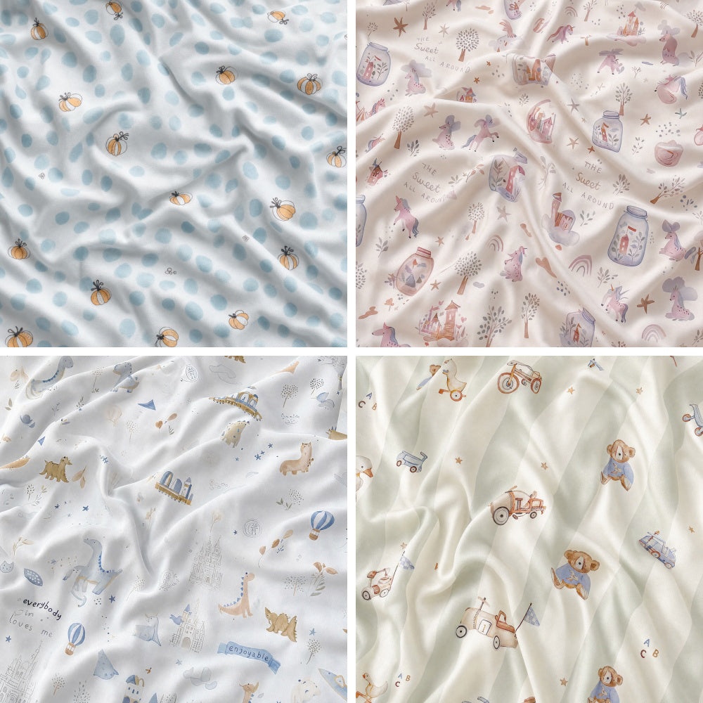 Extra-Wide Cotton Cartoon Print Fabric – additional product view