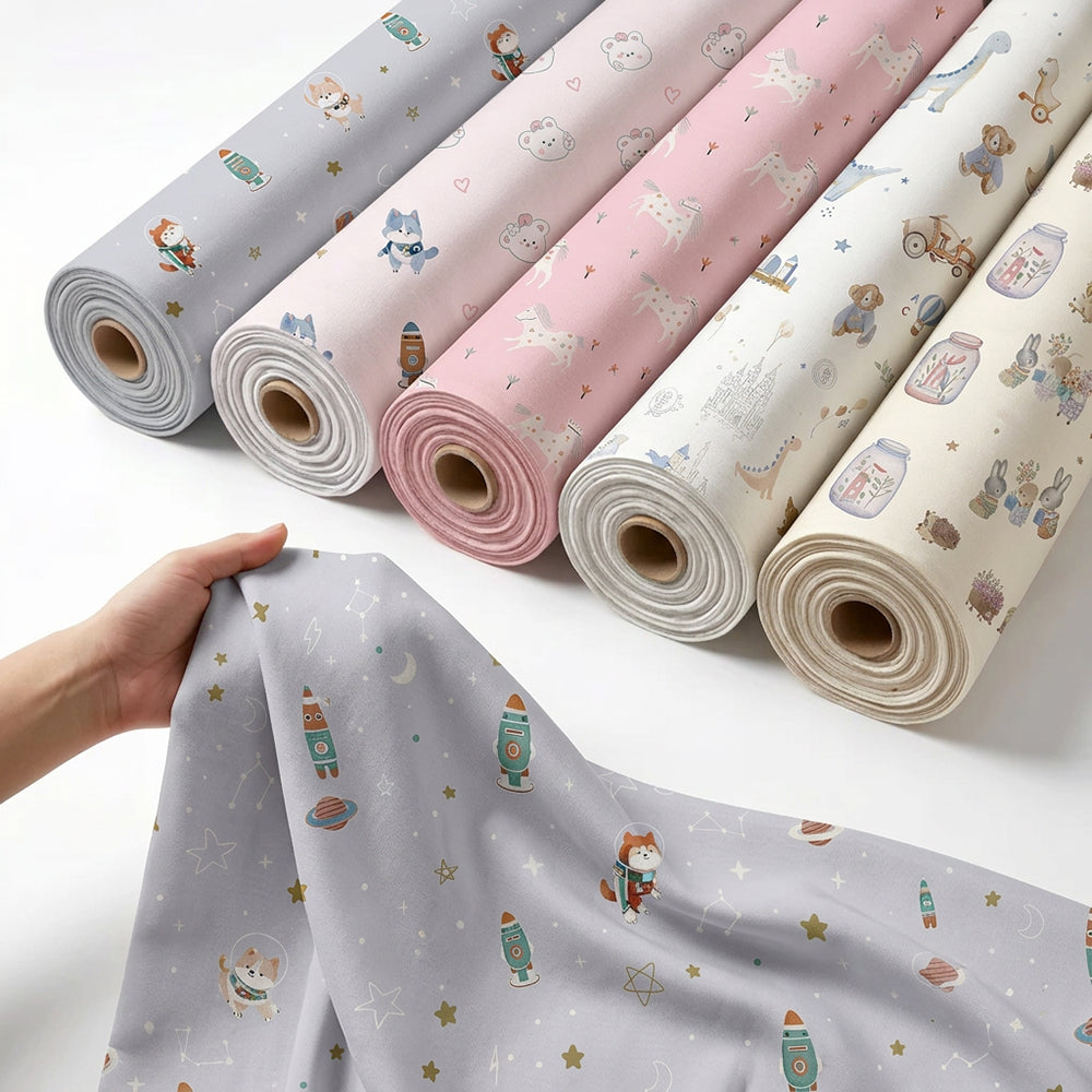 Cotton Cartoon Duvet Cover Fabric – print pattern detail