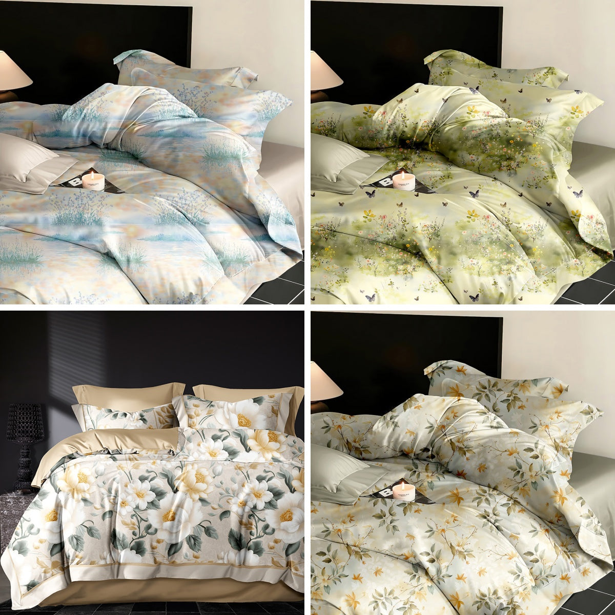 Natural Cotton Printed Bedding Fabric – fabric texture detail