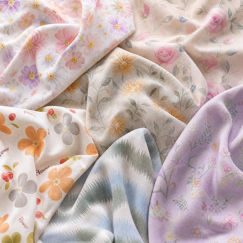 Cotton Sateen Printed Fabric for Duvet Covers – fabric texture detail