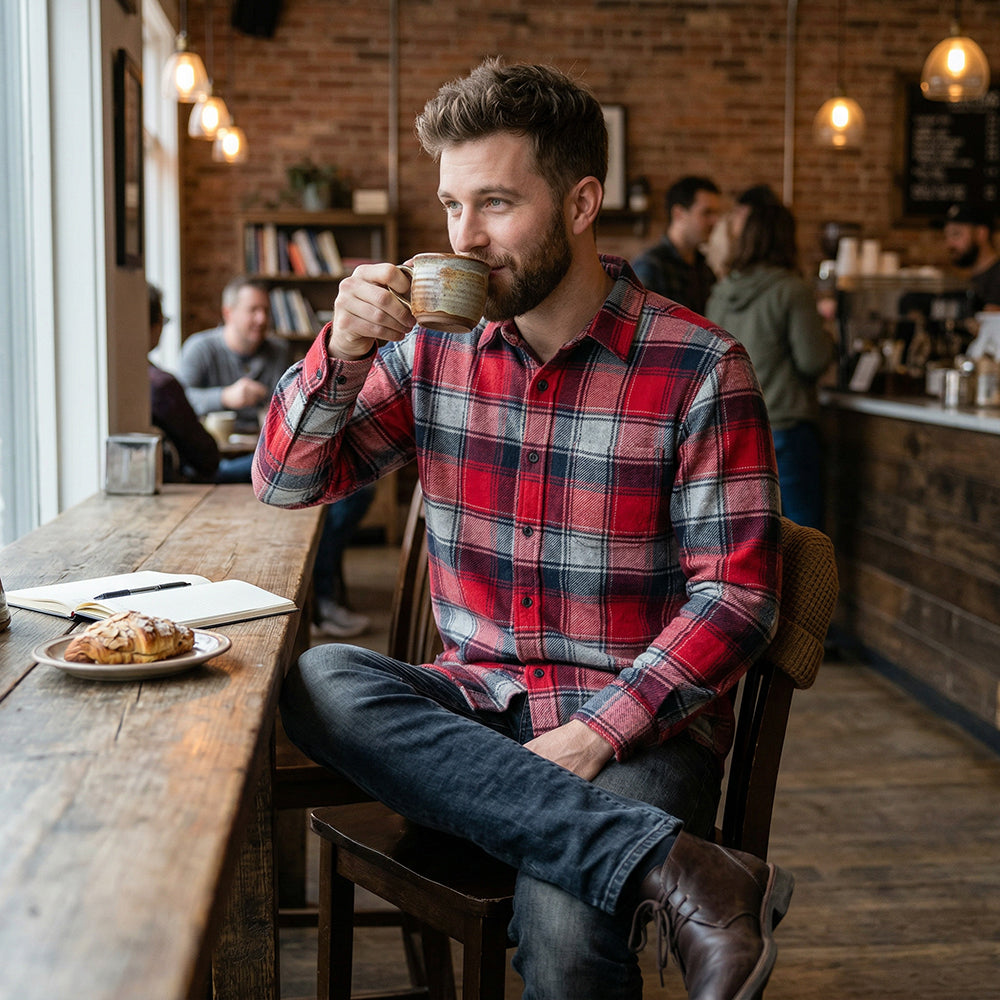 Custom Cotton Plaid Fabric for Shirts – fabric texture detail
