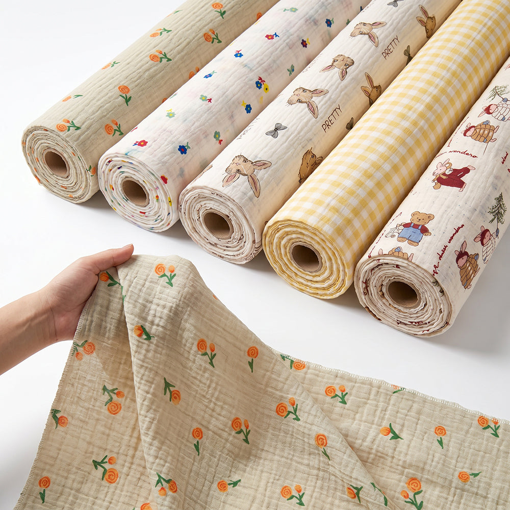 Custom Cotton Printed Fabric for Bedding and Loungewear – fabric texture detail