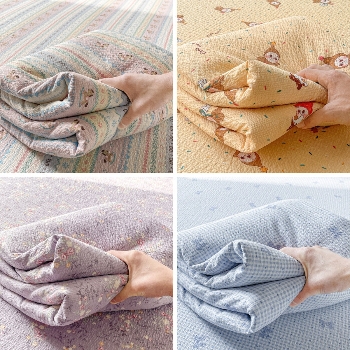 Natural Cotton Printed Fabric for Bedding – fabric texture detail