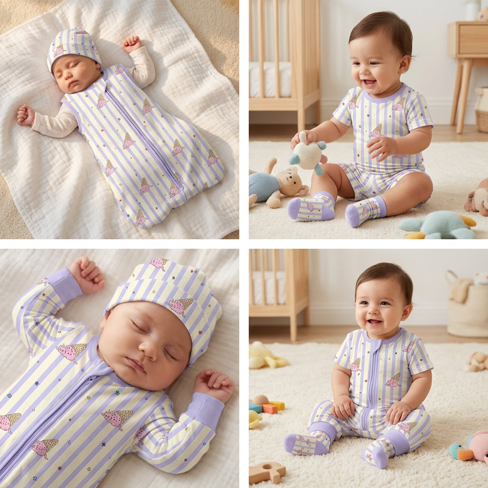 Cotton Cartoon Print Fabric for Newborn Bedding – fabric texture detail