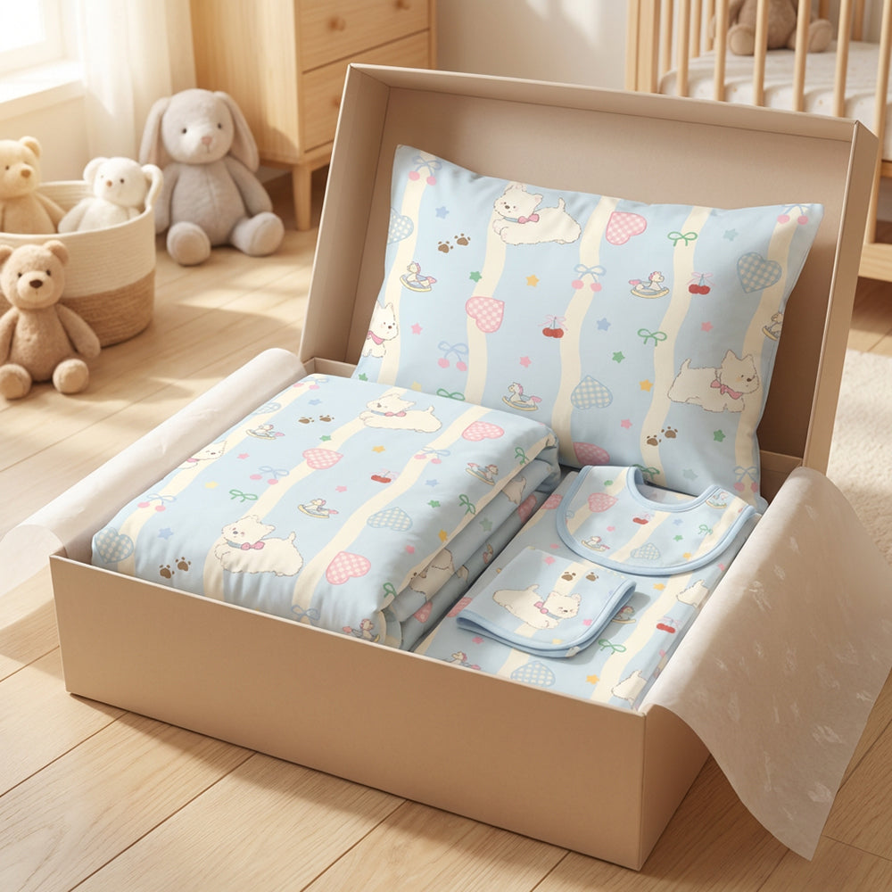 Washed Cotton Twill Cartoon Print Fabric – additional product view