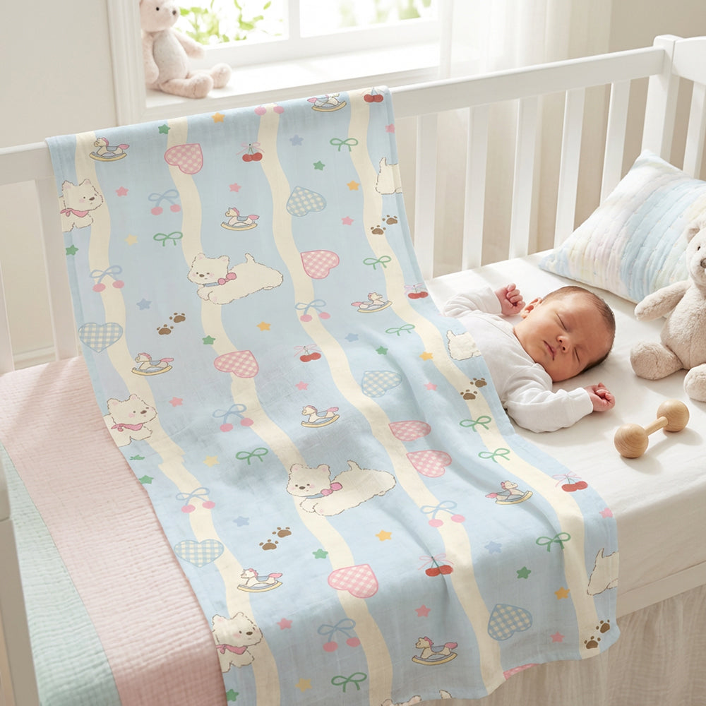 Cotton Cartoon Print Fabric for Kindergarten Bedding