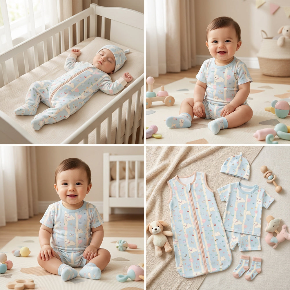 Cotton Cartoon Print Fabric for Kindergarten Bedding – print pattern detail