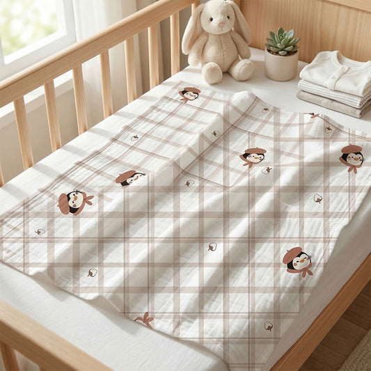 Earth-Tone Cotton Cartoon Print Fabric – fabric texture detail