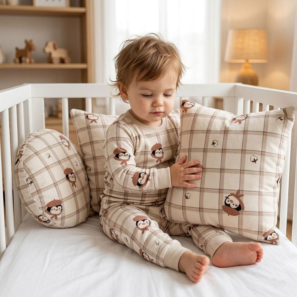 Earth-Tone Cotton Cartoon Print Fabric – print pattern detail