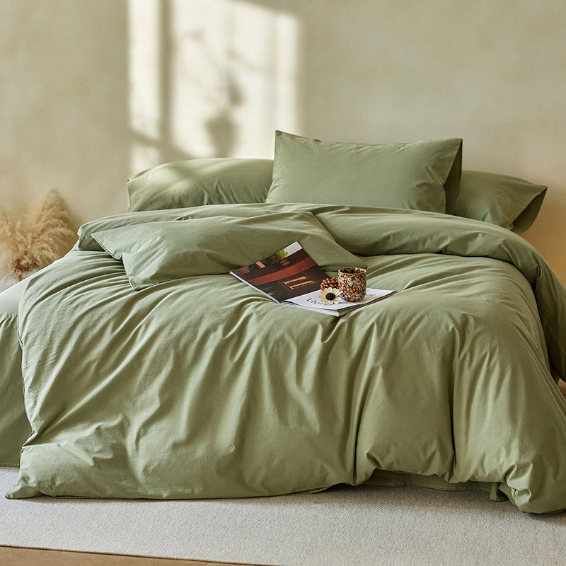 Washed Cotton Solid Dyed Fabric for Pajamas and Loungewear – weave texture and bedding application