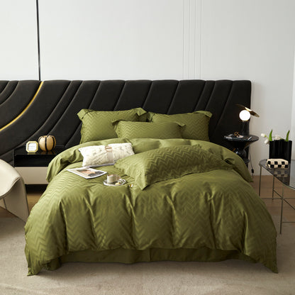 Breathable 100% Cotton Jacquard Fabric for Quilt Covers – color, weave and finish detail