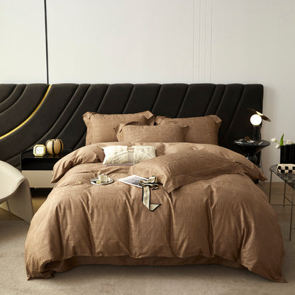 Soft-Touch 100% Cotton Jacquard Fabric for Bed Linen – alternate fabric and bedding view