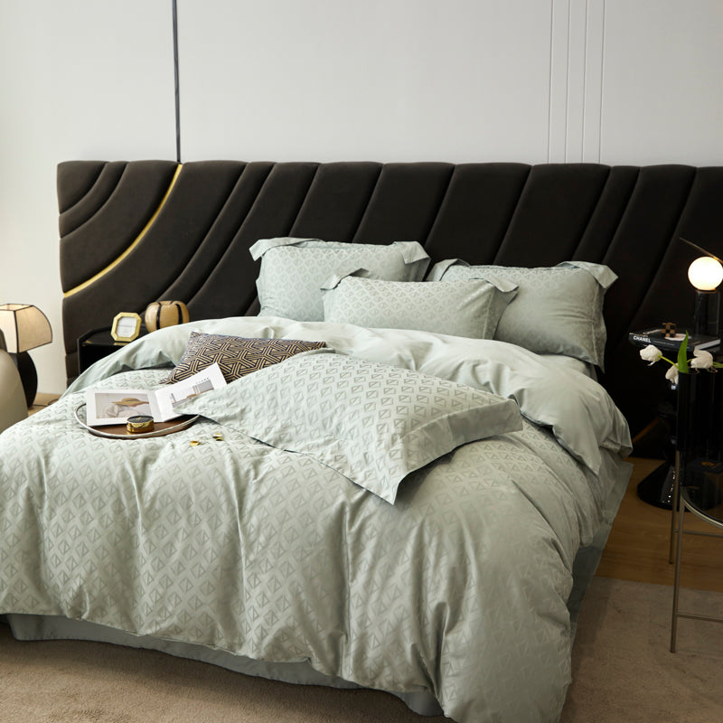 Soft-Touch 100% Cotton Jacquard Fabric for Bed Linen – color, weave and finish detail