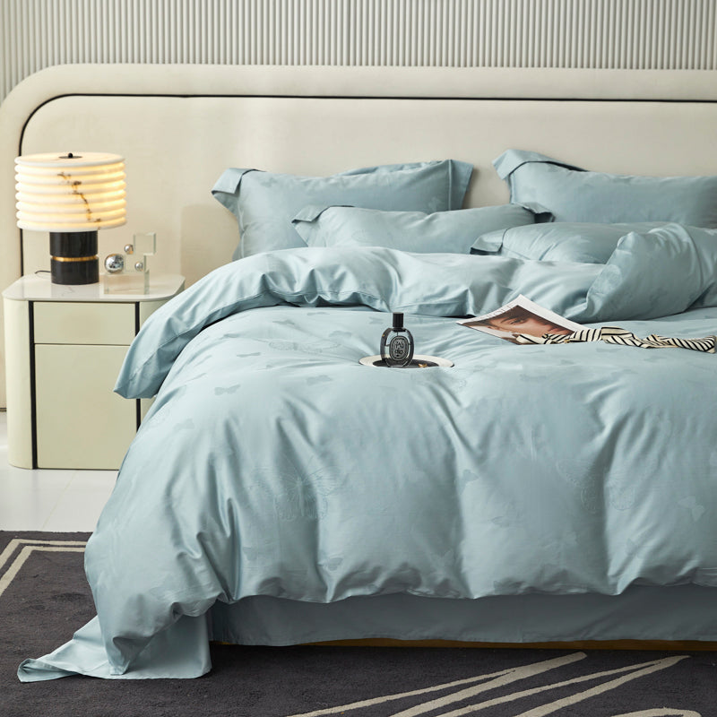 Textured Solid 100% Cotton Jacquard Fabric for Bedding – alternate fabric and bedding view