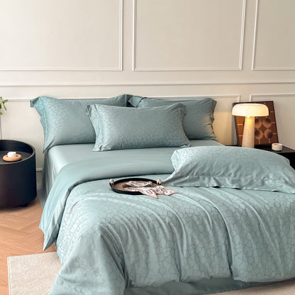High-Density Cotton Jacquard Fabric for Hotel Bed Linen – color, weave and finish detail