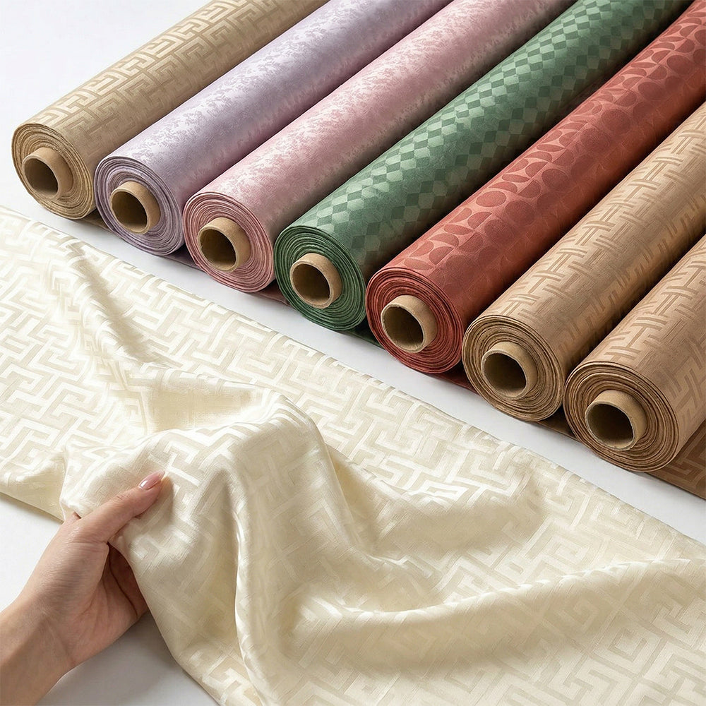Mercerized Cotton Jacquard Fabric with Silky Sheen – main product view