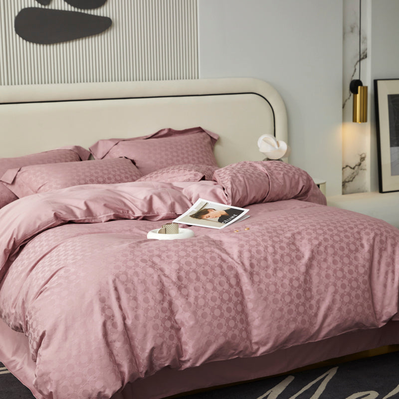 Mercerized Cotton Jacquard Fabric with Silky Sheen – alternate fabric and bedding view
