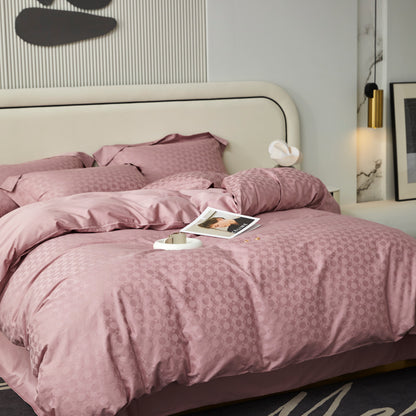 Mercerized Cotton Jacquard Fabric with Silky Sheen – alternate fabric and bedding view