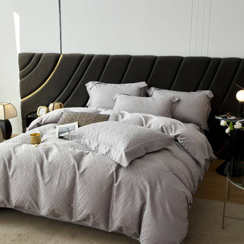 Custom 100% Cotton Jacquard Fabric for Bedding – alternate fabric and bedding view