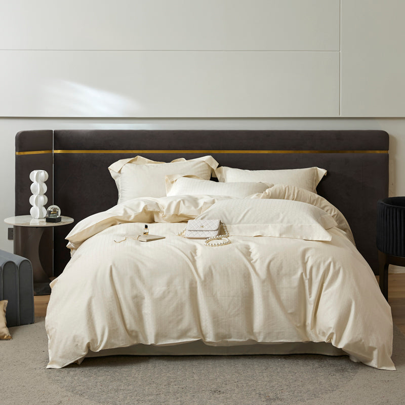 Durable Breathable Cotton Jacquard Fabric for Bedding – jacquard texture and application detail