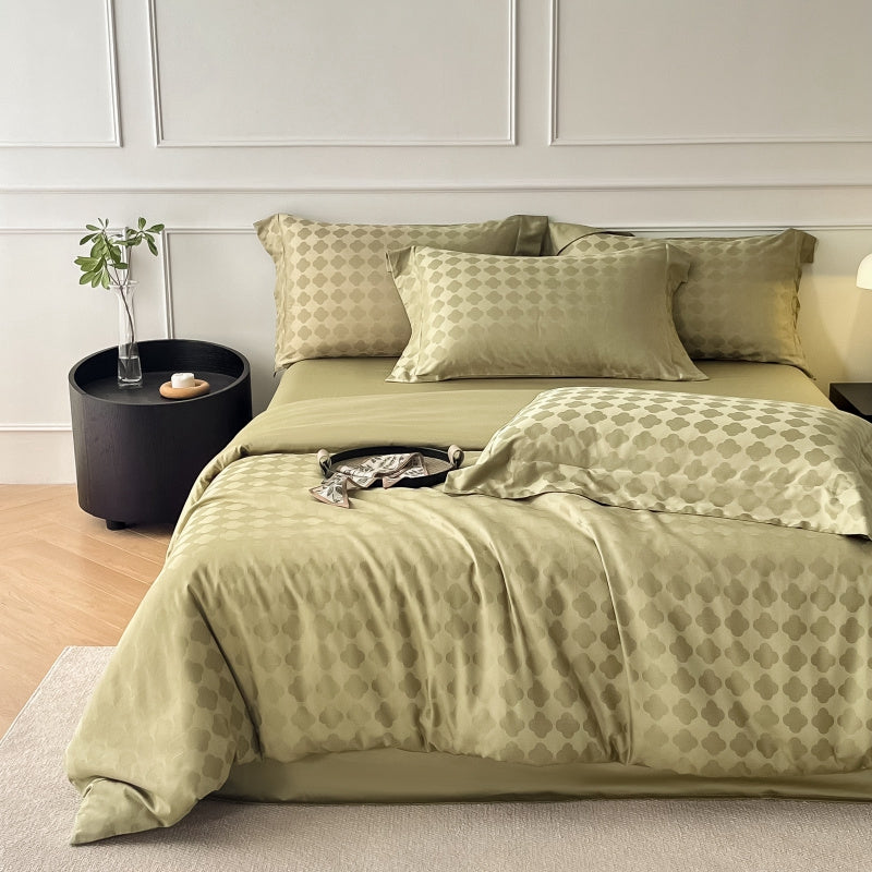 Double-Layer Cotton Jacquard Fabric for Bedding – alternate fabric and bedding view