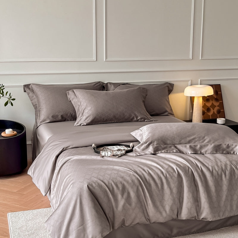 Double-Layer Cotton Jacquard Fabric for Bedding – color, weave and finish detail