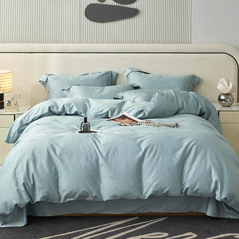 Yarn-Dyed 100% Cotton Jacquard Fabric for Duvet Covers – jacquard texture and application detail