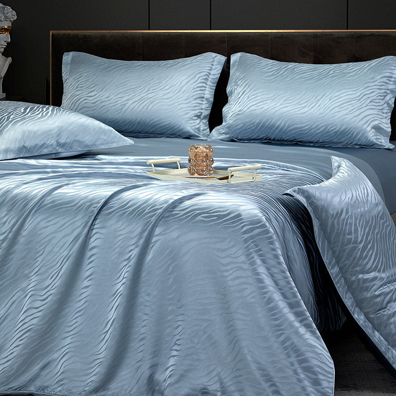 Breathable Cotton Jacquard Fabric for Flat Sheets – color, weave and finish detail