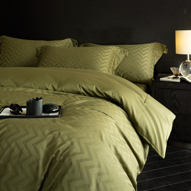 Skin-Friendly Cotton Jacquard Fabric for Bedding and Pajamas – alternate fabric and bedding view