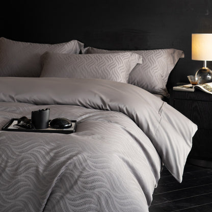 Skin-Friendly Cotton Jacquard Fabric for Bedding and Pajamas – jacquard texture and application detail